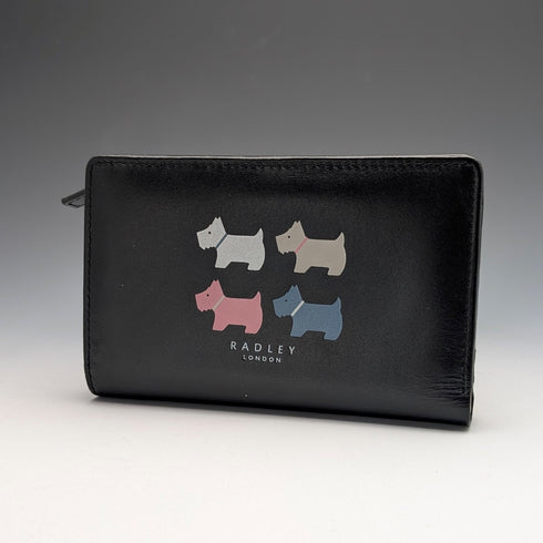 Radley London Black Cowhide Leather Bifold Wallet Scottish Terrier